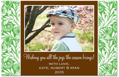 Digital Holiday Photo Cards by Prints Charming (Festive Green Foliage)