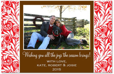 Digital Holiday Photo Cards by Prints Charming (Festive Red Foliage)