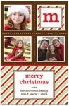 Digital Holiday Photo Cards by Prints Charming (Festive Peppermint Stripe Initial)