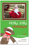 Digital Holiday Photo Cards by Prints Charming (Festive Sock Monkey)
