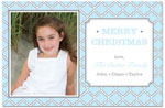Digital Holiday Photo Cards by Prints Charming (Blue Quatrefoil)