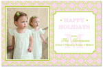 Digital Holiday Photo Cards by Prints Charming (Pink And Lime Quatrefoil)