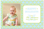 Digital Holiday Photo Cards by Prints Charming (Blue And Lime Quatrefoil)
