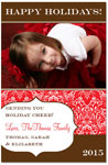Digital Holiday Photo Cards by Prints Charming (Red Damask Band)