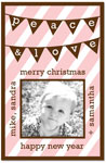 Digital Holiday Photo Cards by Prints Charming (Pink Peace & Love Banner)
