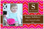 Digital Holiday Photo Cards by Prints Charming (Hot Pink And Red Chevron)