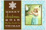Digital Holiday Photo Cards by Prints Charming (Turquoise Snowflake)