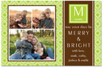 Digital Holiday Photo Cards by Prints Charming (Modern Lime Initial)