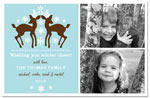 Digital Holiday Photo Cards by Prints Charming (Aqua Reindeer Two)