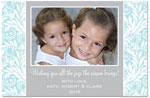 Digital Holiday Photo Cards by Prints Charming (Aqua Blue Foliage)