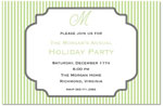 Holiday Invitations by Prints Charming (Sage Green Pinstripe)