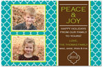 Digital Holiday Photo Cards by Prints Charming (Teal Quatrefoil Two)