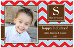 Digital Holiday Photo Cards by Prints Charming (Red And Blue Chevron)