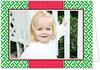 Holiday Photo Mount Cards by Prints Charming (Greek Key - Green and Red)