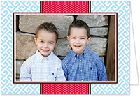 Holiday Photo Mount Cards by Prints Charming (Greek Key - Blue and Red)