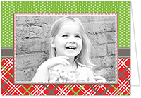 Holiday Photo Mount Cards by Prints Charming (Dots and Plaid - Green and Red)