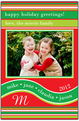 Digital Holiday Photo Cards by Prints Charming (Traditional Stripe)