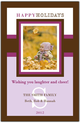 Digital Holiday Photo Cards by Prints Charming (Purple Modern Name)