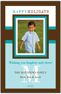 Digital Holiday Photo Cards by Prints Charming (Blue Modern Name)