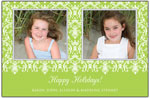Digital Holiday Photo Cards by Prints Charming (Green Damask)