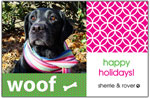 Digital Holiday Photo Cards by Prints Charming (Pink/Green Woof)