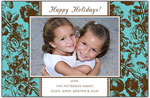 Prints Charming - Digital Holiday Photo Cards (Blue/Brown Floral)