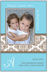 Digital Holiday Photo Cards by Prints Charming (Blue Floral Band)