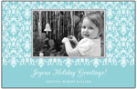 Digital Holiday Photo Cards by Prints Charming (Light Blue Damask)