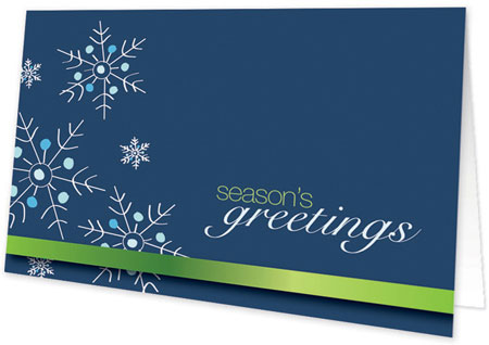 Spark & Spark Holiday Greeting Cards - Falling Snowflakes - Blue