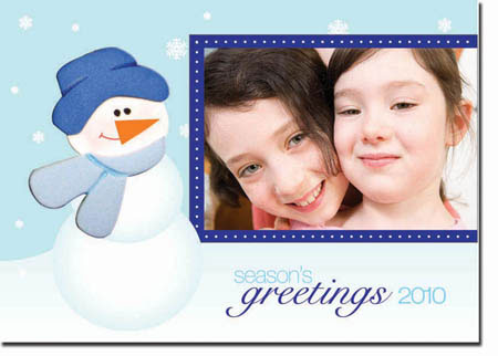 Spark & Spark Holiday Greeting Cards - Snowman in the Snow (Photo Cards)