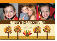 Spark & Spark Holiday Greeting Cards - Turkey And Trees (Photo Cards)