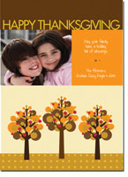 Spark & Spark Holiday Greeting Cards - Three Fall Modern Trees (Photo Cards)