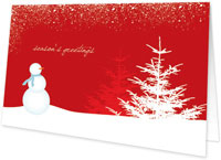 Spark & Spark Holiday Greeting Cards - Snowy Day - Red (Photo Cards)