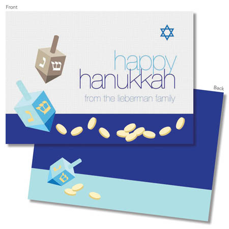 Spark & Spark Holiday Greeting Cards - Coins and Dreidels