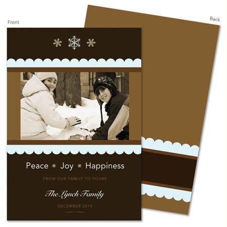 Spark & Spark Holiday Greeting Cards - Ribbon and Flakes (Photo Cards)