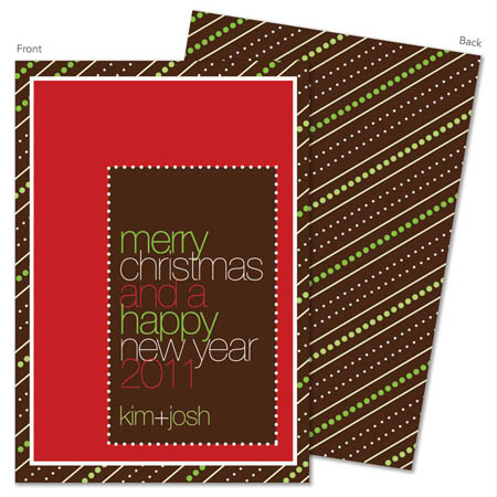 Spark & Spark Holiday Greeting Cards - Brown Candy Stripes Spark & Spark Holiday Greeting Cards - Brown Candy Stripes