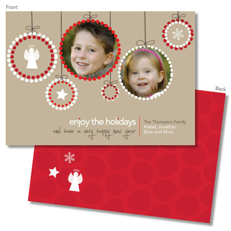 Spark & Spark Holiday Greeting Cards - Photo Ornaments - Khaki (Photo Cards)