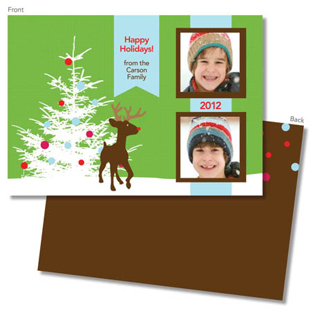 Spark & Spark Holiday Greeting Cards - Rudolph in the Snow (Photo Cards)