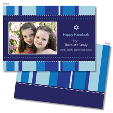 Spark & Spark Holiday Greeting Cards - Hanukkah Stripes (Photo Cards)