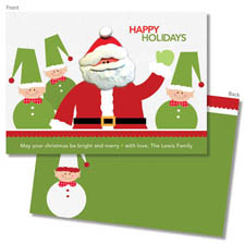 Spark & Spark Holiday Greeting Cards - Santa and Elves