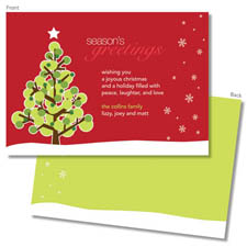 Spark & Spark Holiday Greeting Cards - Dotted Christmas Tree - Red