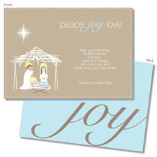 Spark & Spark Holiday Greeting Cards - Minimal Nativity - Khaki