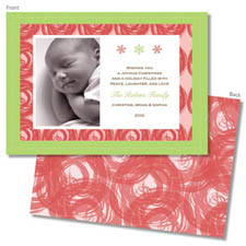 Spark & Spark Holiday Greeting Cards - Modern Circles - Pink (Photo Cards)