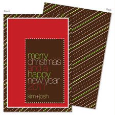 Spark & Spark Holiday Greeting Cards - Brown Candy Stripes