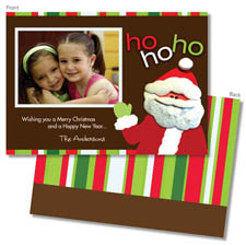 Spark & Spark Holiday Greeting Cards - Hohoho Santa - Chocolate (Photo Cards)