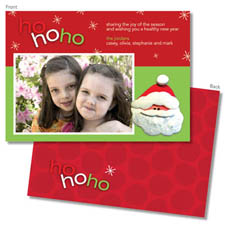 Spark & Spark Holiday Greeting Cards - Hohoho Santa - Red (Photo Cards)