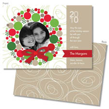 Spark & Spark Holiday Greeting Cards - Bright Christmas Wreath (Photo Cards)