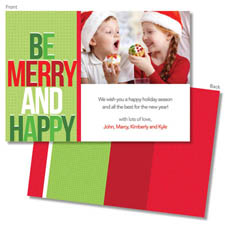 Spark & Spark Holiday Greeting Cards - Be Merry and Happy (Photo Cards)