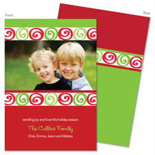 Spark & Spark Holiday Greeting Cards - Christmas Candy Swirls (Photo Cards)