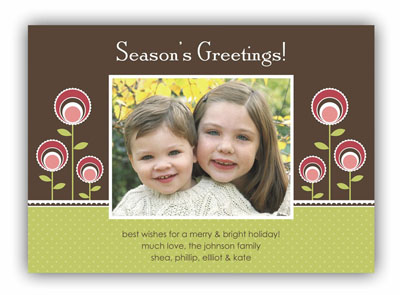 Digital Holiday Photo Cards by Stacy Claire Boyd (Chocolate Peppermint Floral)